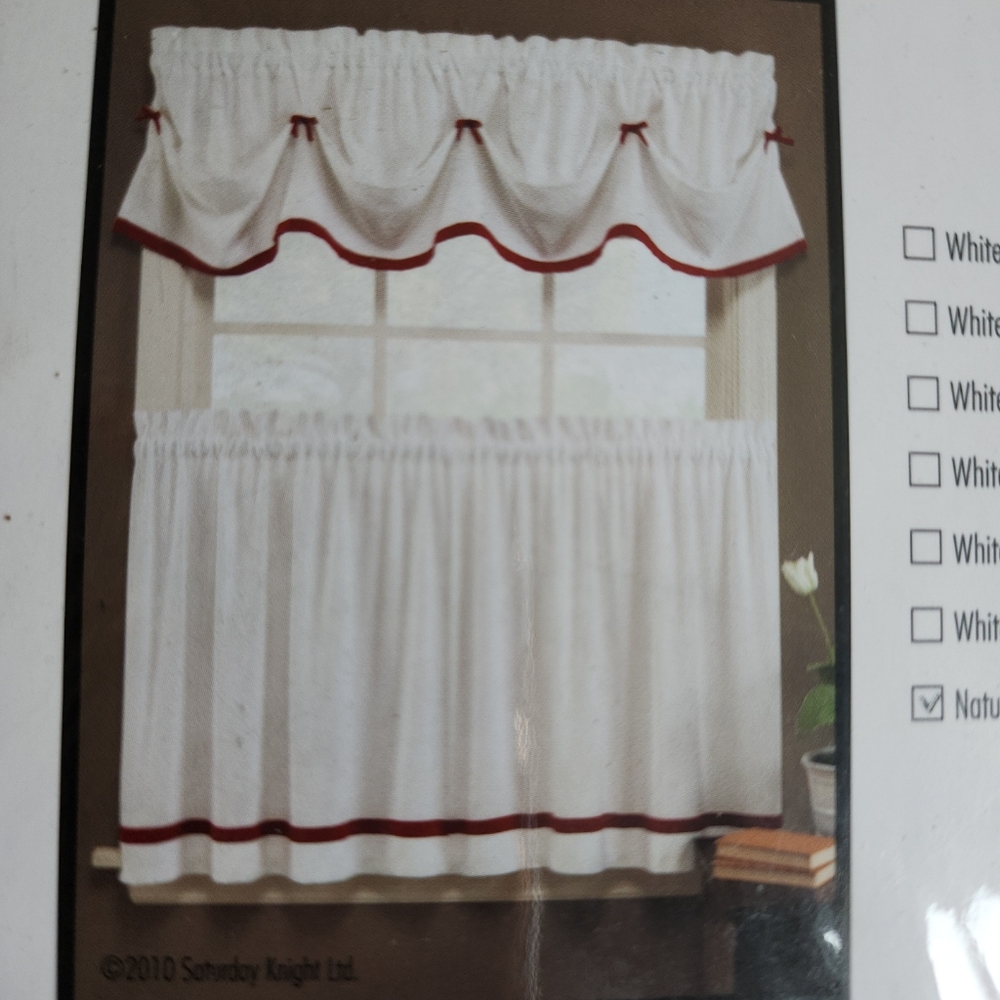 White Valance, red trim curtain